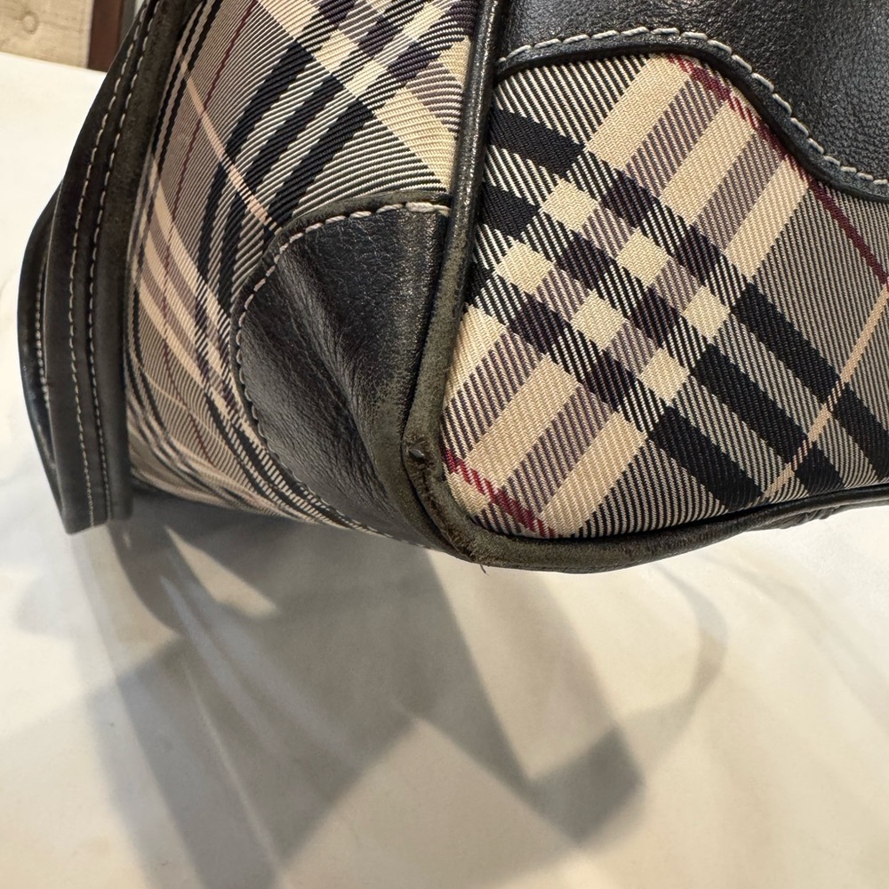 Authentic Burberry Blue Label Plaid Handbag with Black Accents - Picture 11 of 16